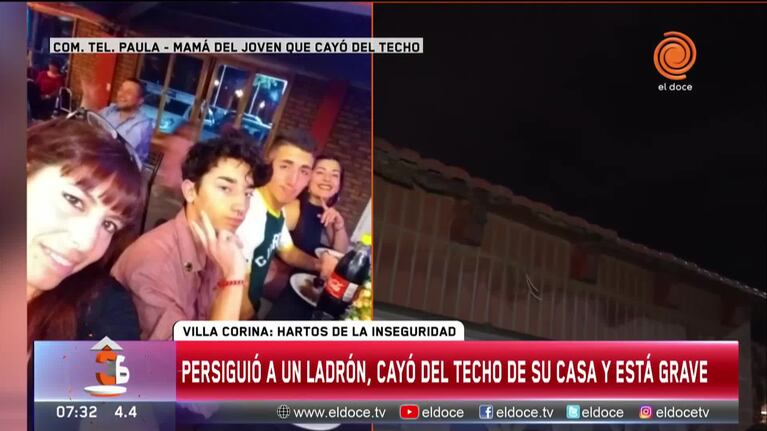 Está grave el joven que cayó del techo tras perseguir a un ladrón