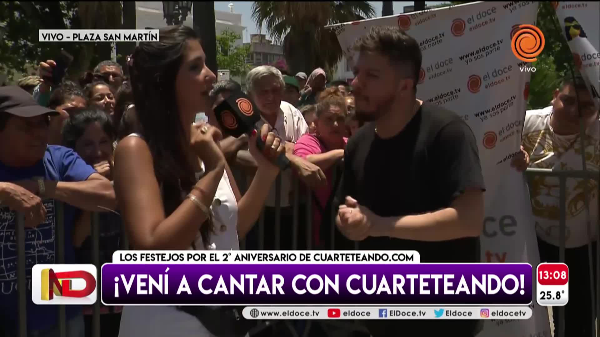 Damián Córdoba cantó en la fiesta de Cuarteteando