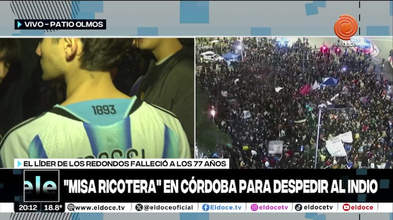 Córdoba despidió al Indio Solari con una multitud en el Patio Olmos