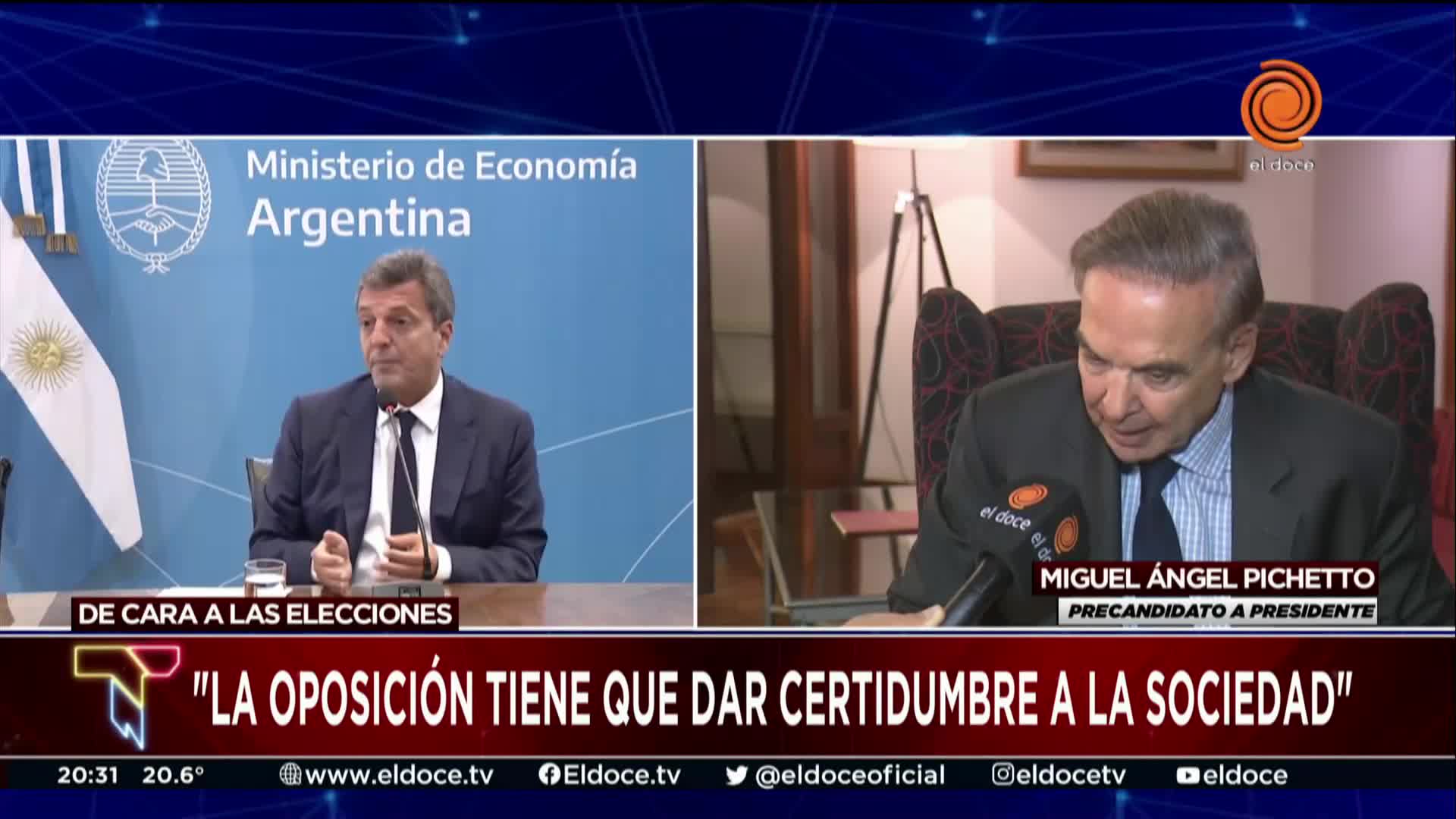 Pichetto sobre la economía y la gestión de Massa: “Lucha contra vientos cruzados”