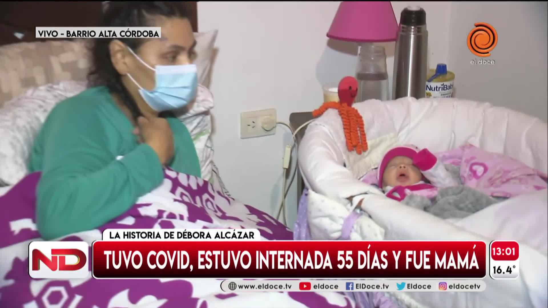 Estuvo 55 días internada por Covid y fue mamá: una historia que conmueve