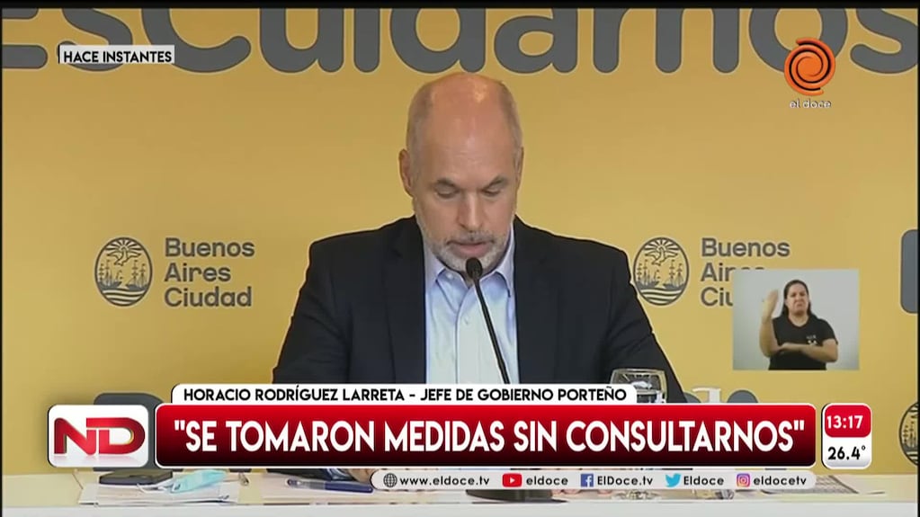 Larreta rechazó las nuevas restricciones anunciadas por Alberto Fernández