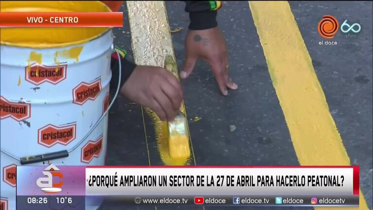 Hacen peatonal un tramo de la calle 27 de abril