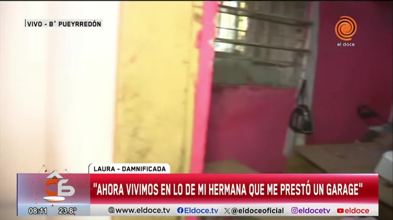 El drama de una familia que perdió todo por las lluvias