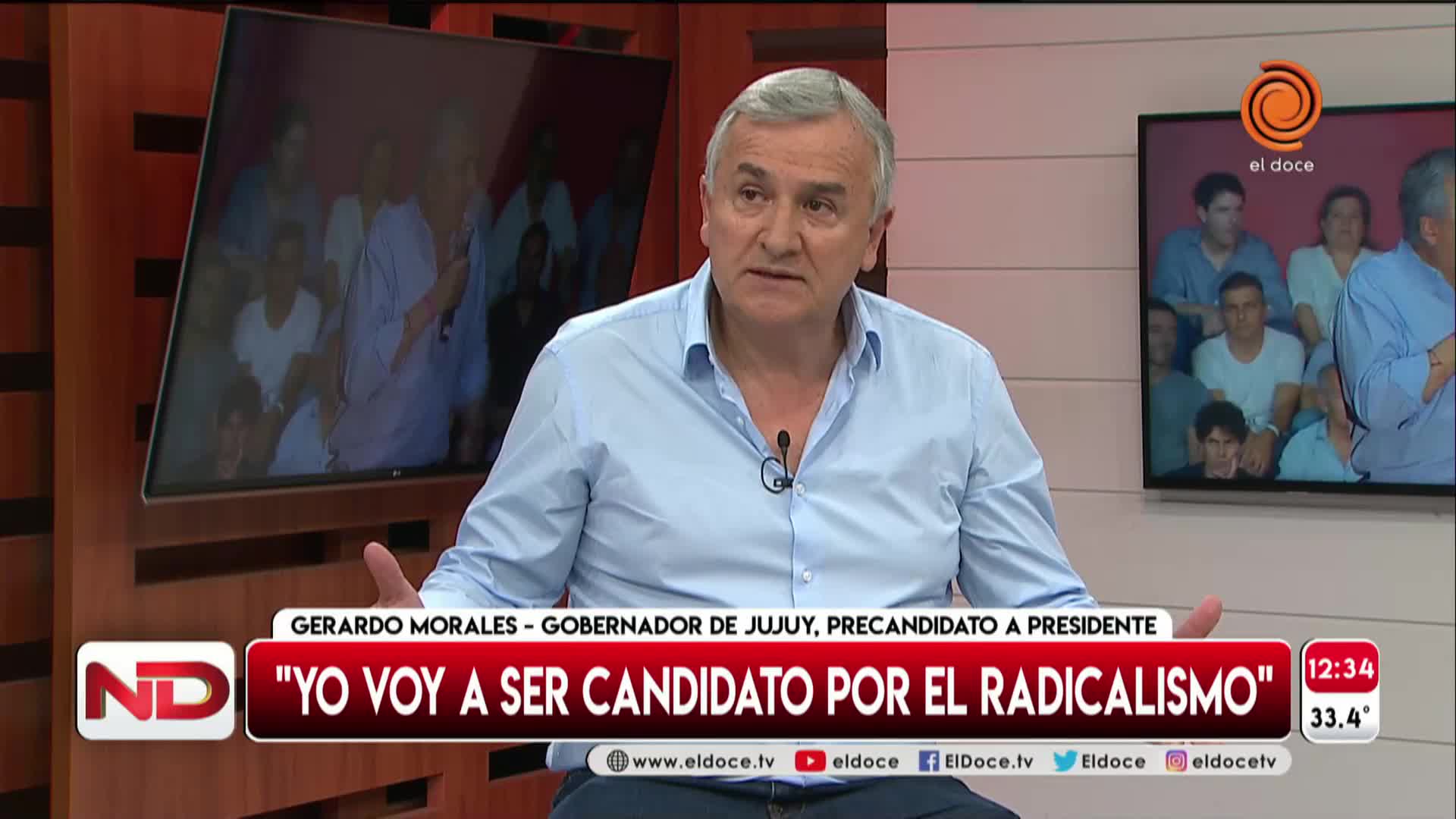 Gerardo Morales, mano a mano en Noticiero Doce