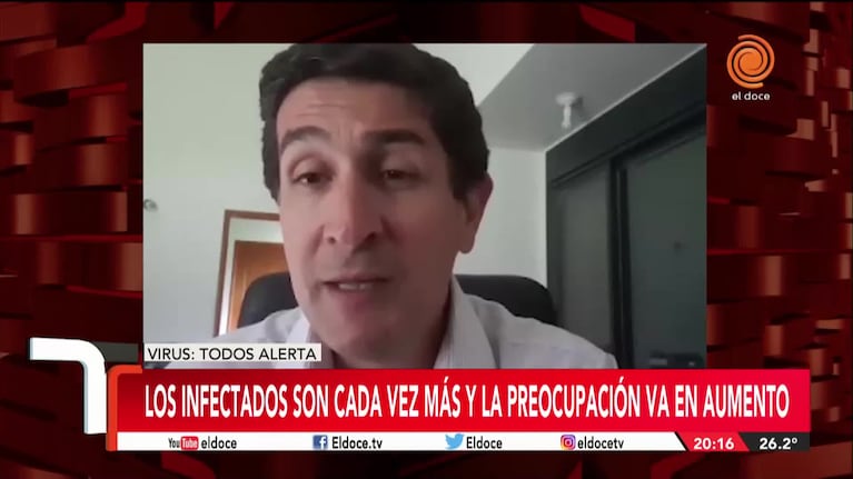 Juan Pablo Caeiro: "Los casos van a aumentar pero no estamos en nivel crítico"