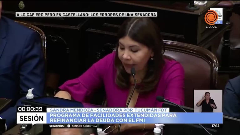 Los errores en el discurso de una senadora