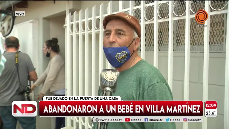 El hombre que recibió al bebé en Villa Martínez: "Abrí la manta y dije, es un ángel"