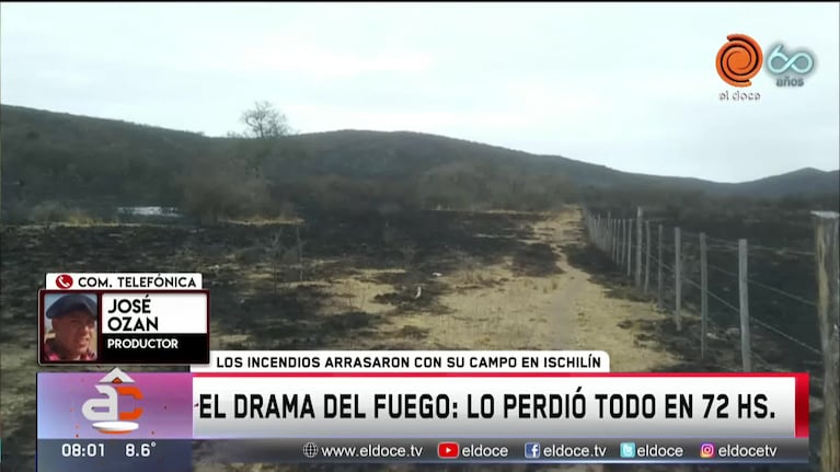 Incendios en Córdoba: lo perdió todo en 72 horas