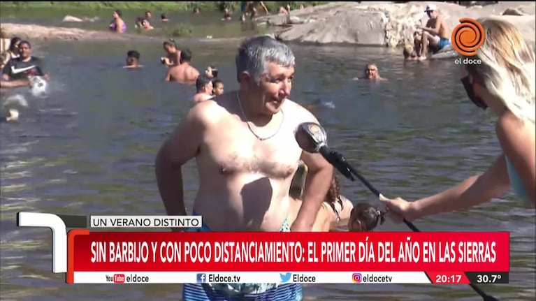 El primer día del año en las Sierras: calor, río y sin protocolos