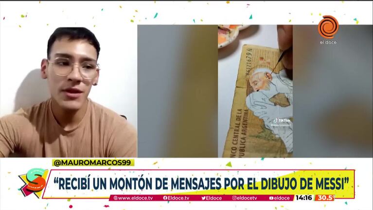 Arte en billetes: furor por el dibujo de Messi