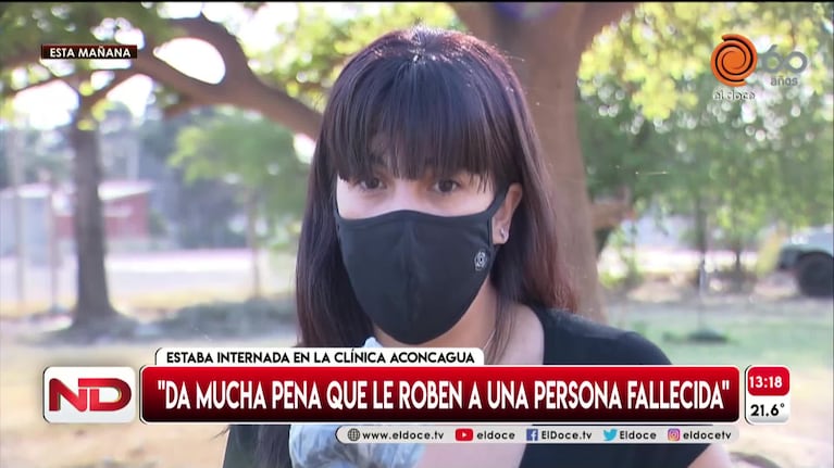 Su mamá murió y denuncia a la clínica por robo