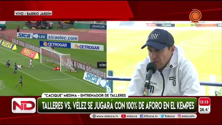 Talleres ante Vélez, con el 100% de aforo