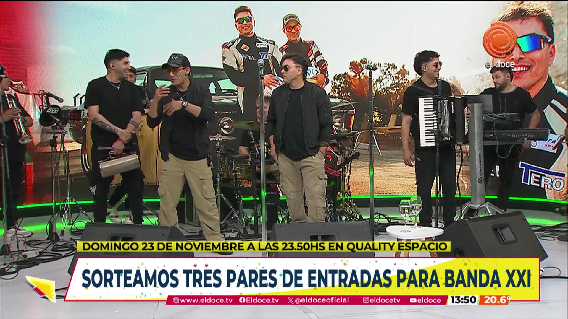 Banda XXI en la previa del aniversario en Seguimos en El Doce