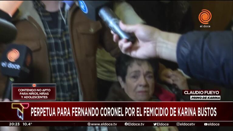 El momento de la condena por el femicidio de Karina Bustos