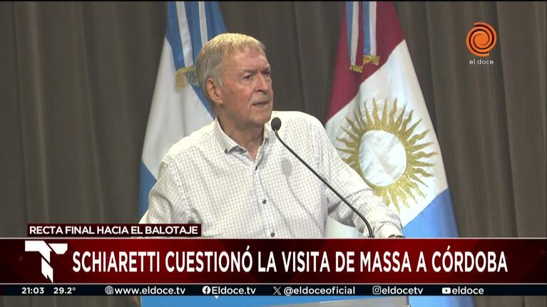 Schiaretti acusó a Massa de hacer "un desastre económico"