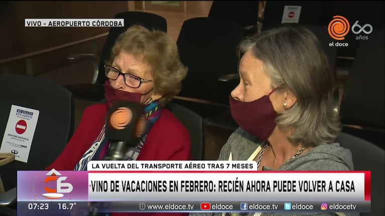 Vuelos: vino a Córdoba en febrero y ahora pudo volver a su casa