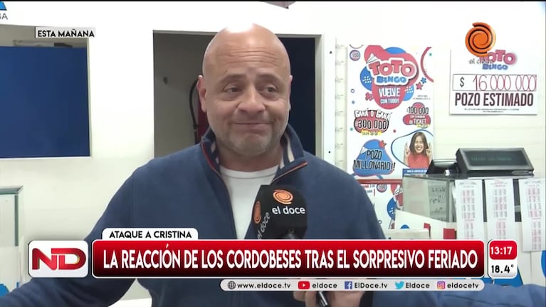 La reacción de los cordobeses ante el feriado nacional