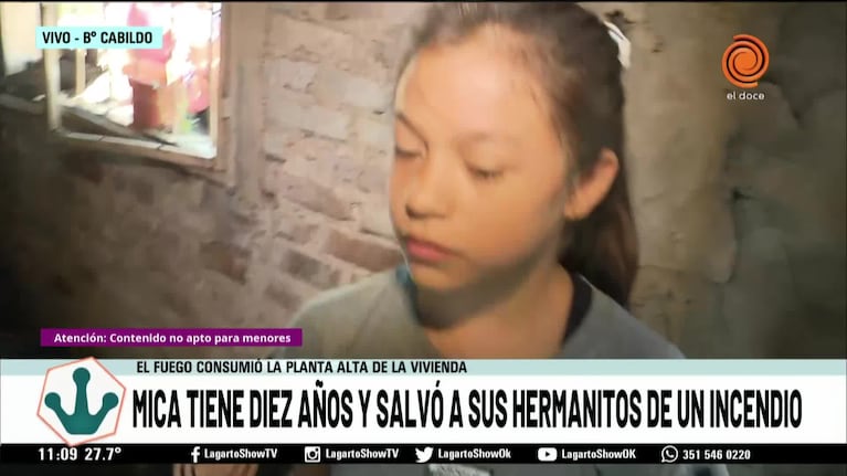 Salvó a sus hermanos bebés de un incendio