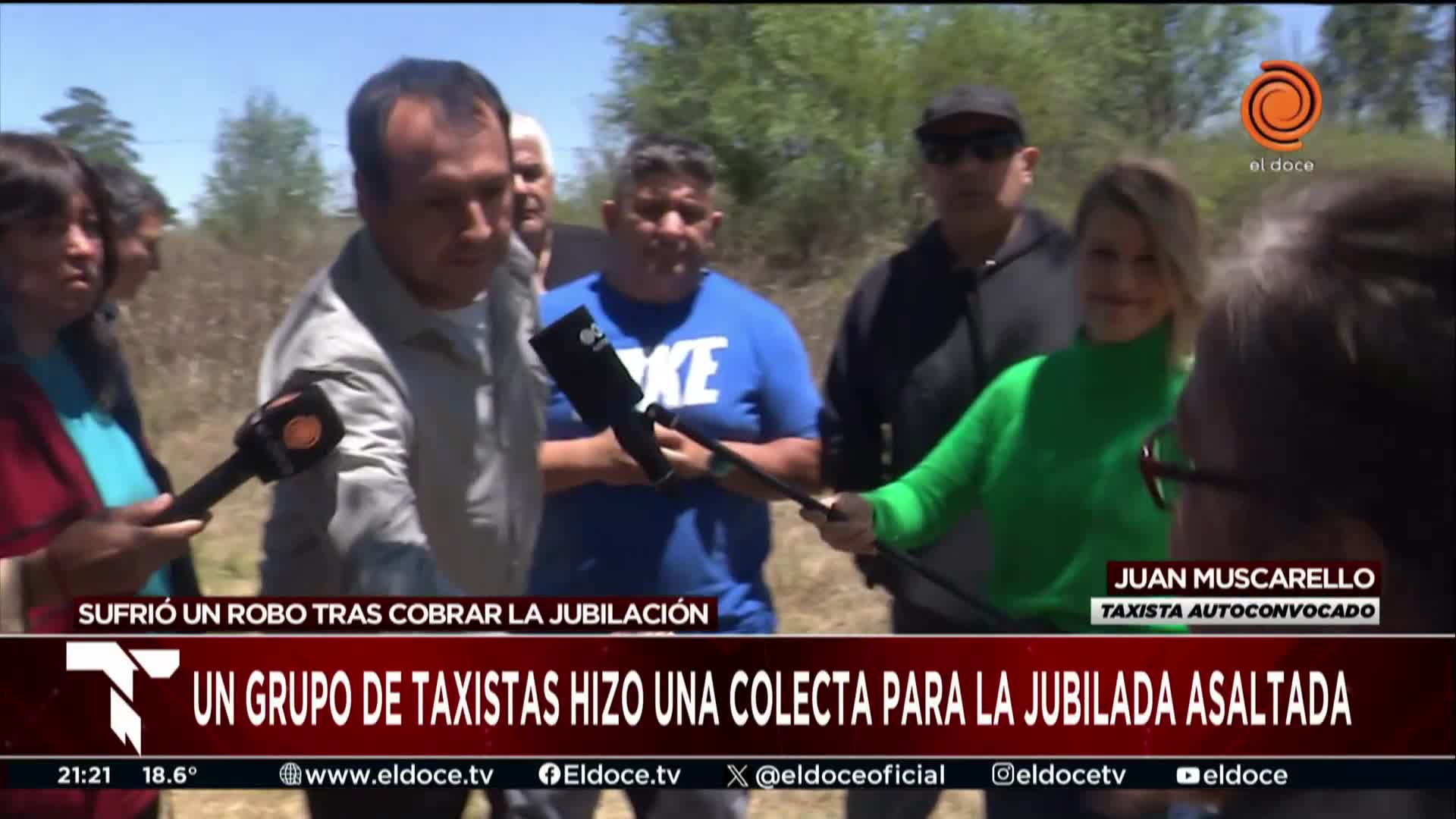 El encuentro entre choferes y la jubilada asaltada por un taxista