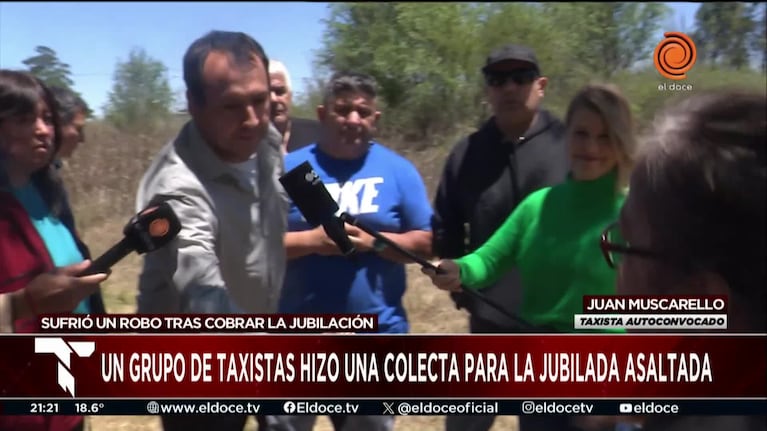 El encuentro entre choferes y la jubilada asaltada por un taxista