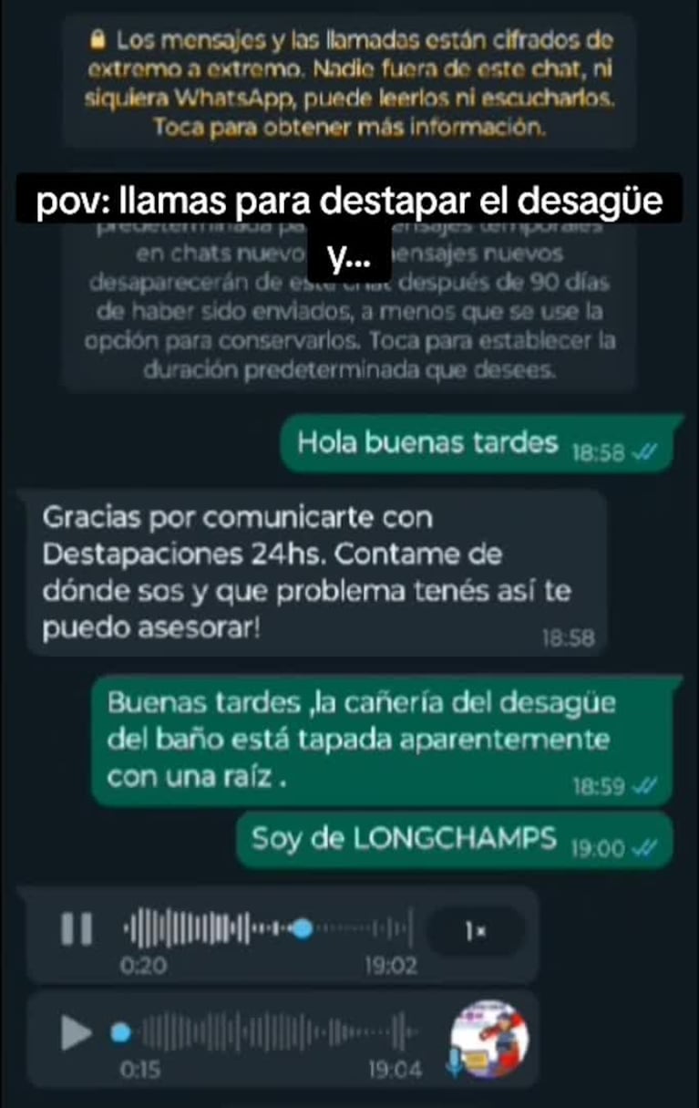 Quiso contratar un plomero y recibió una increíble respuesta