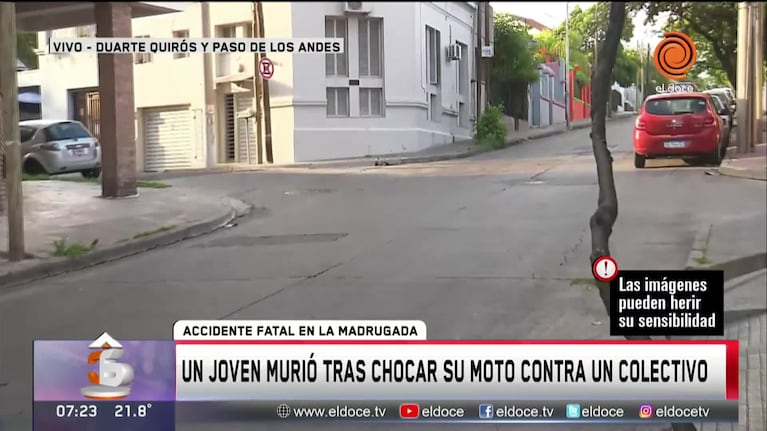 Choque fatal: murió un motociclista al chocar contra un colectivo