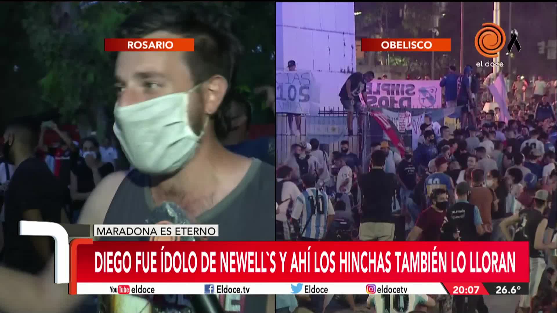 Miles de hinchas de Newell's despidieron a Maradona en Rosario