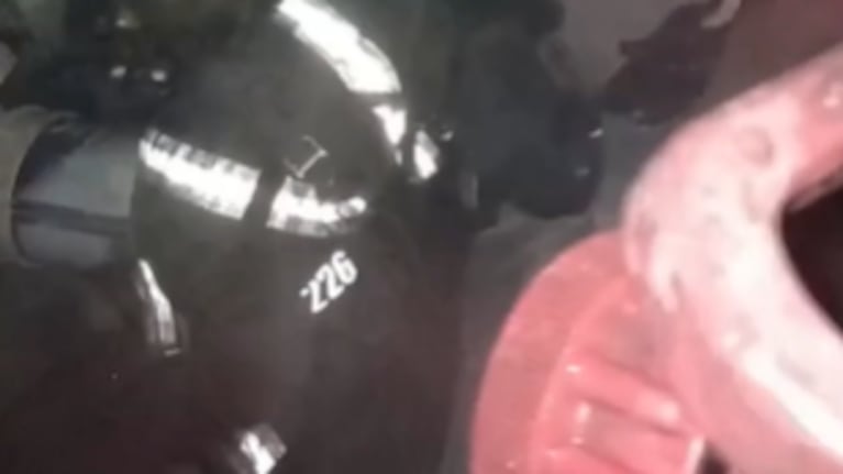 Bomberos rescataron a un perrito que quedó atrapado en un incendio: el video