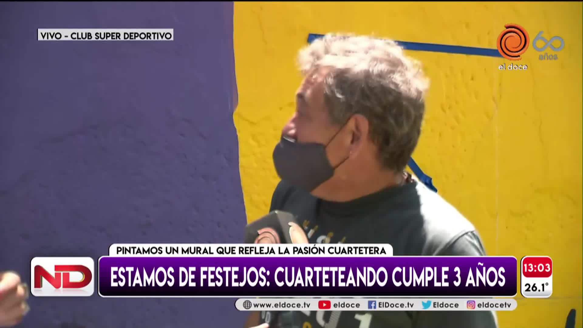 Cuarteteando festeja 3 años con su mural en el Súper Deportivo