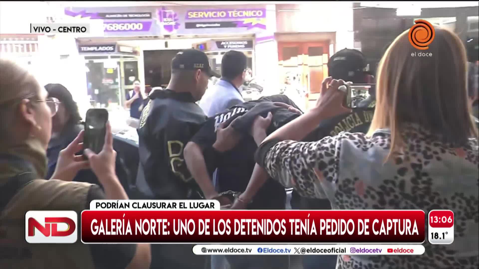 El allanamiento en la Galería Norte