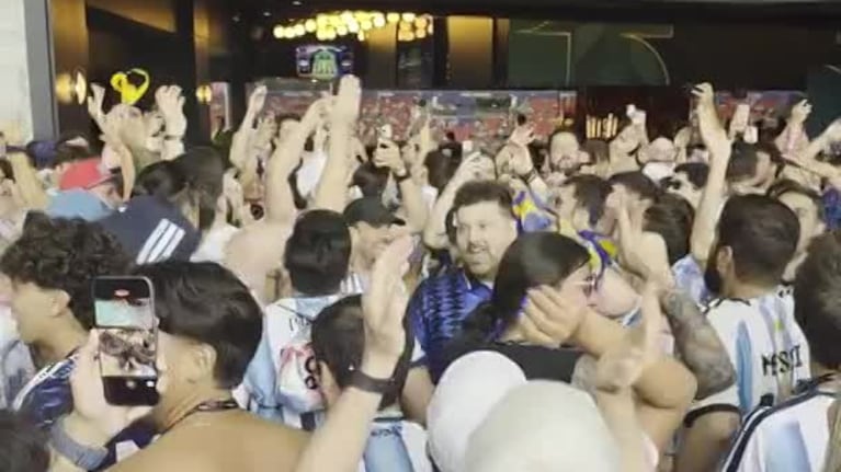 El festejo de los hinchas argentinos en Atlanta