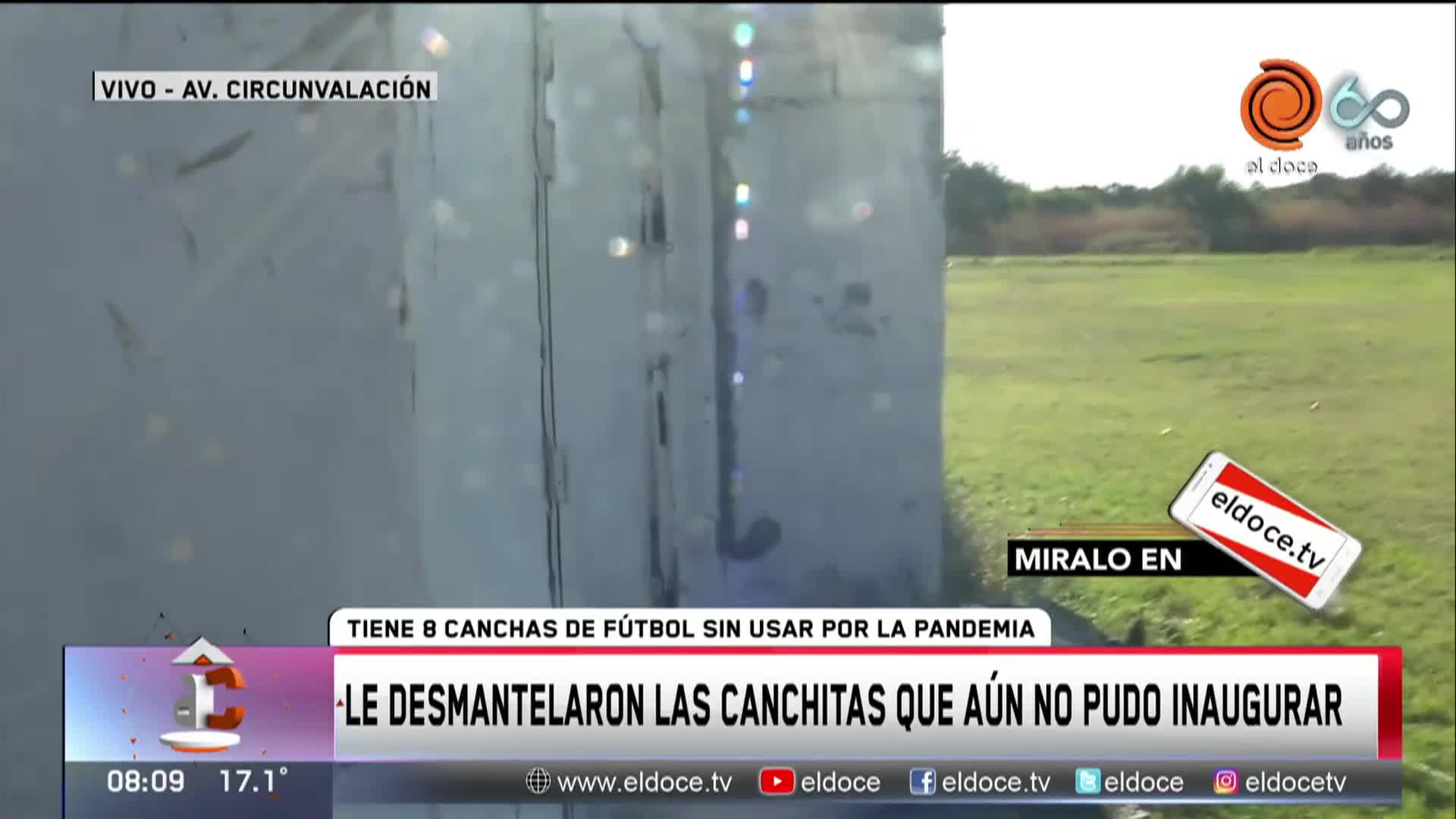 No llegó ni a inaugurar: le robaron todo en sus canchas de fútbol