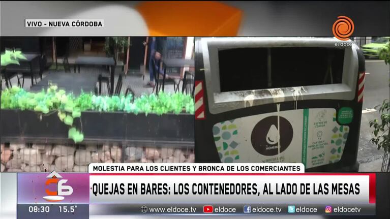 Contenedores, al lado de las mesas: las quejas de los bares