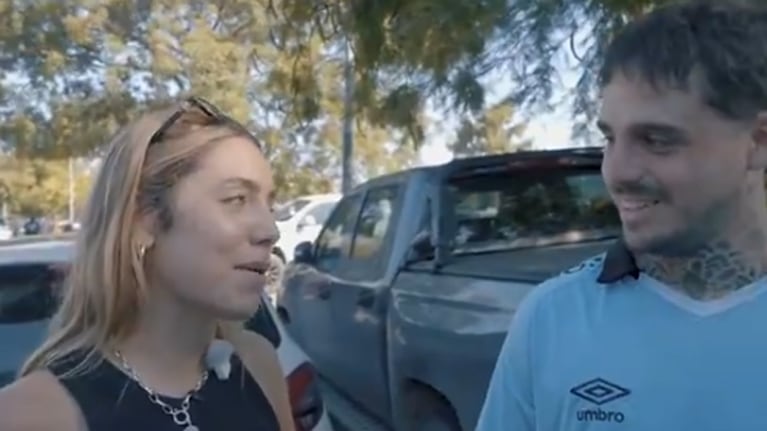 Intenso ida y vuelta de Sofi Martínez con un sodero hincha de Belgrano