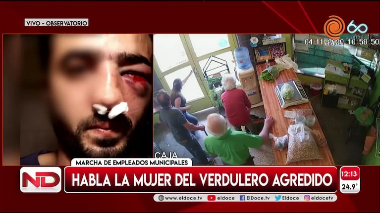 La esposa del verdulero golpeado: "Temí por su vida"