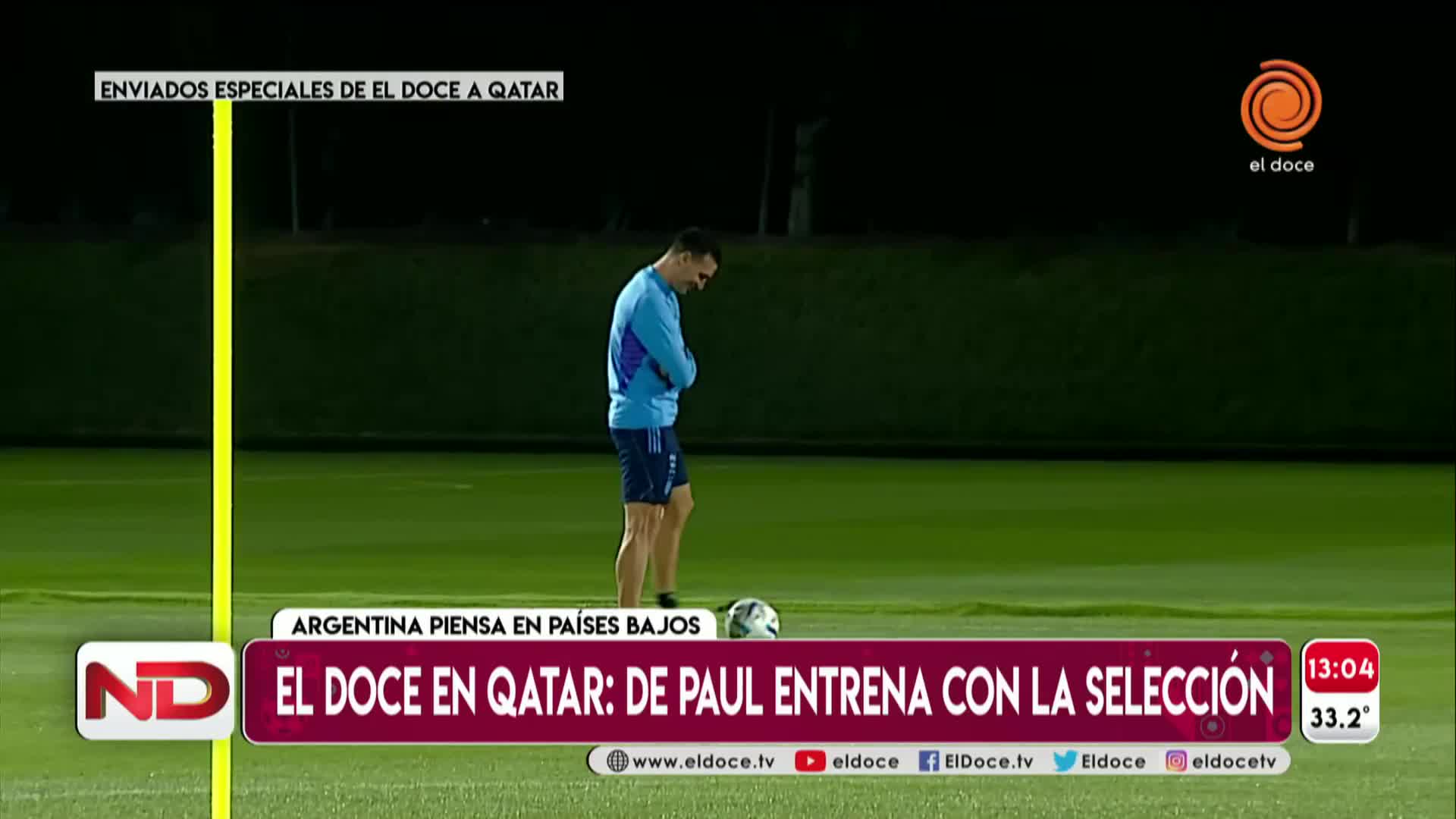 Tras los rumores de una lesión, De Paul se entrenó a la par de sus compañeros