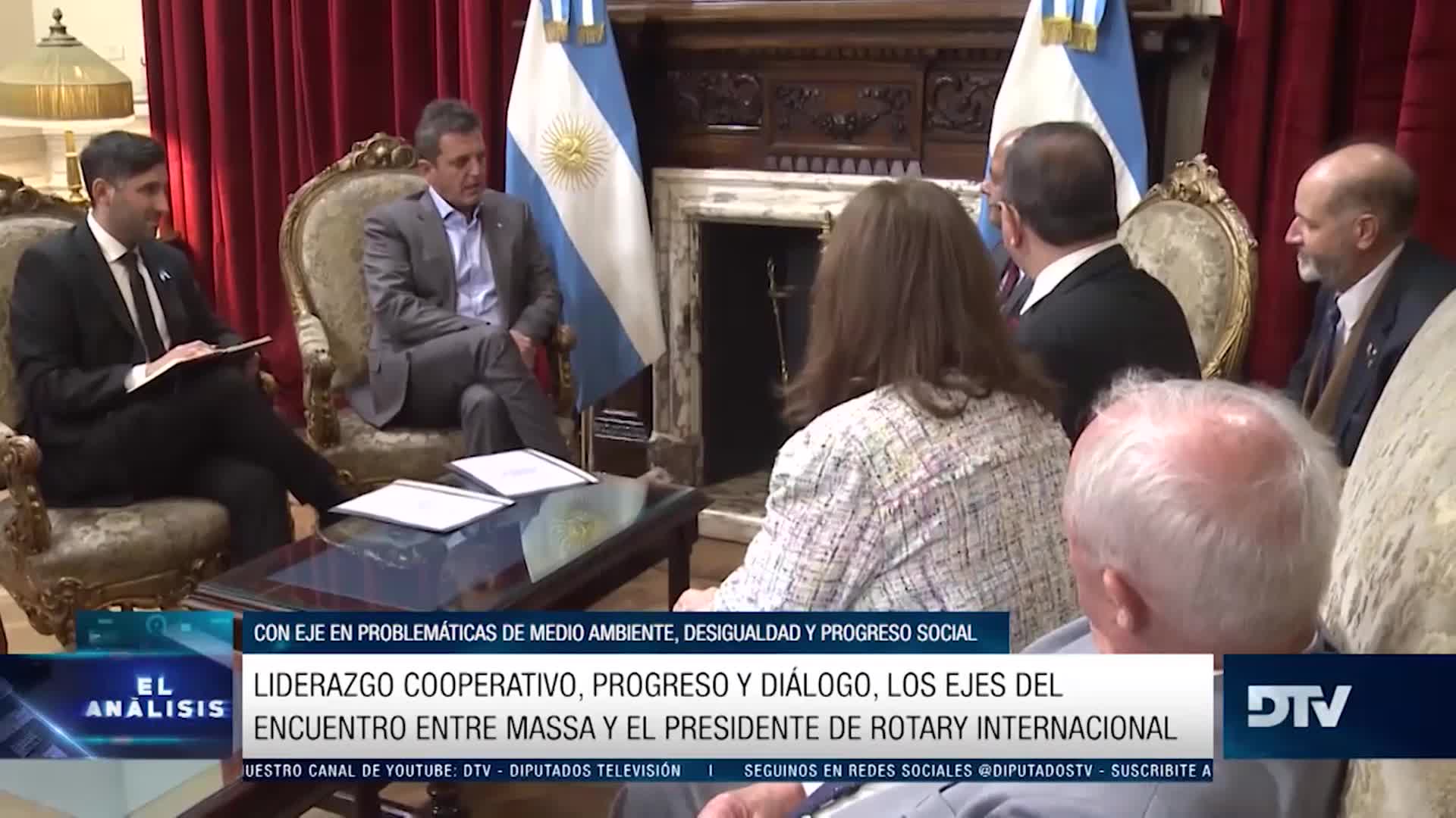 Sergio Massa recibió al presidente de Rotary International