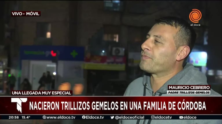 La emoción del padre de los trillizos nacidos en Córdoba