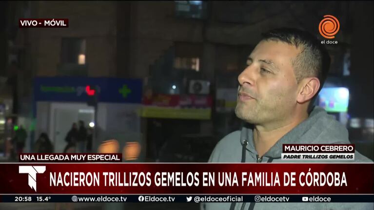 La emoción del padre de los trillizos nacidos en Córdoba