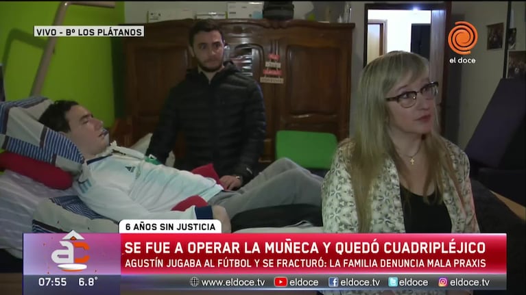 El calvario de Agustín: lo operaron de la muñeca y quedó cuadripléjico