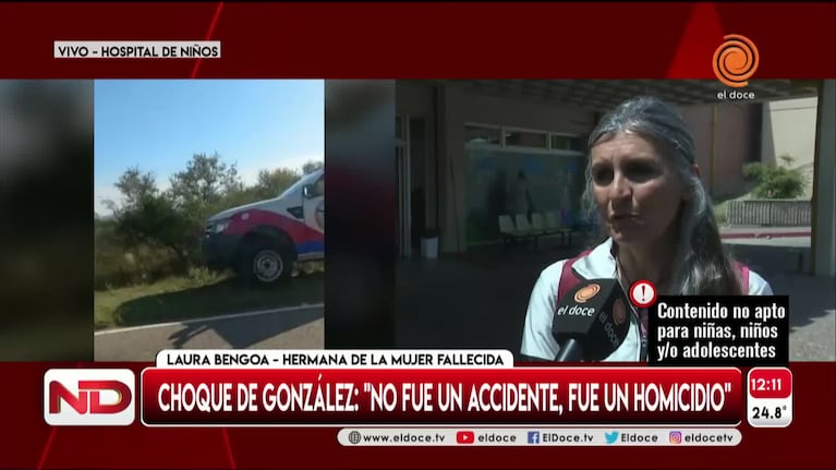 El repudio de la hermana de la mujer muerta contra González