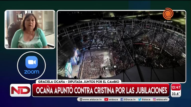 Ocaña apuntó contra Cristina Kirchner por las jubilaciones de privilegio