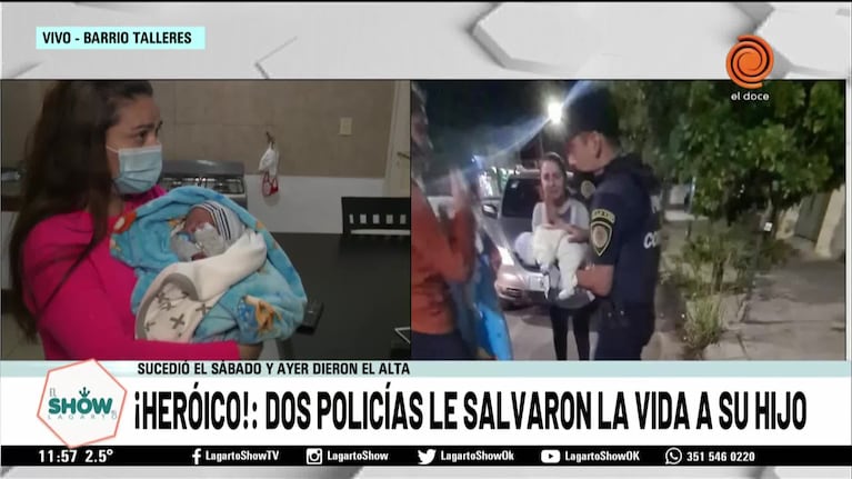 Policías salvaron la vida a un bebé en Córdoba
