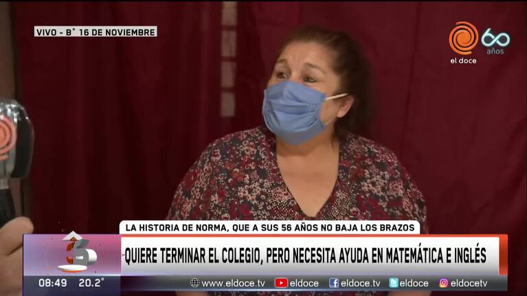 La historia de Norma: tiene 56 años y quiere termina el secundario para estudiar robótica