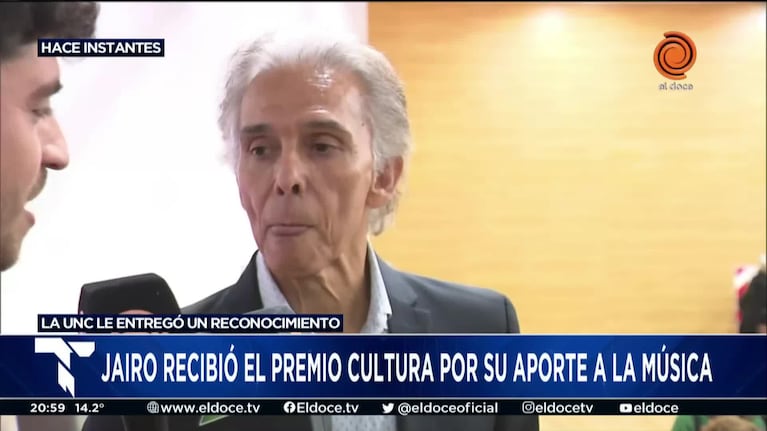 Jairo recibió el Premio Cultura por su aporte a la música 