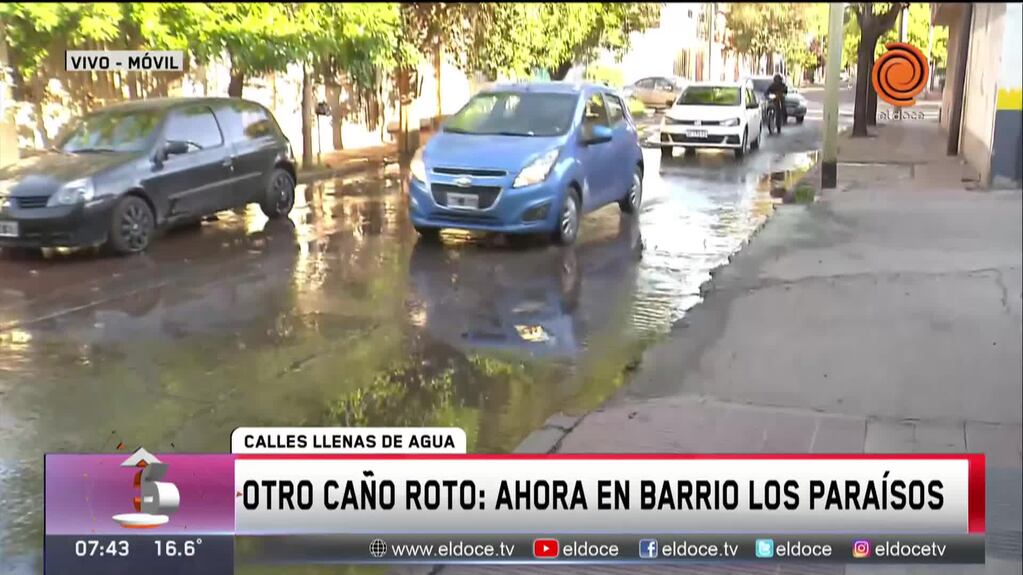 Más caños rotos: ahora se inundó barrio Los Paraísos 