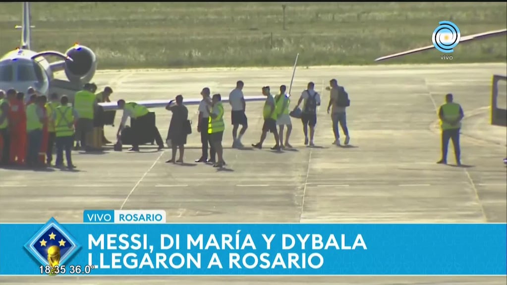 Messi, Dybala y Di María llegaron a Rosario