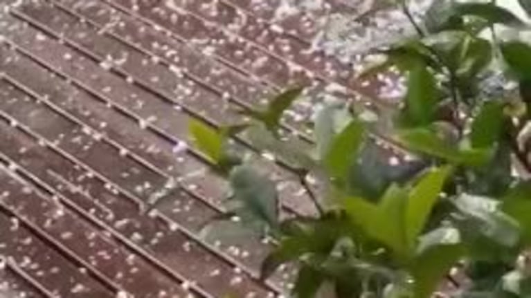 Fuerte caída de granizo en el interior de Córdoba