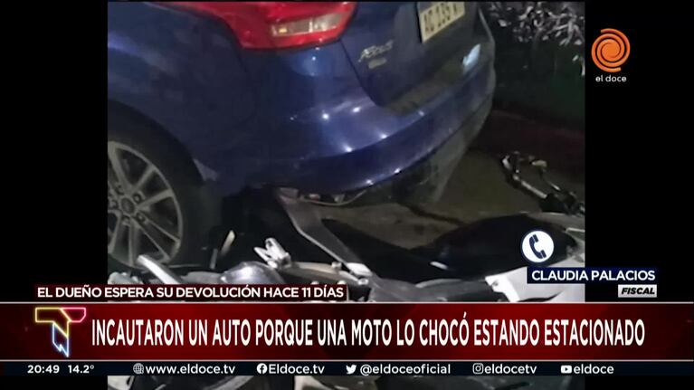 Una moto lo chocó, le incautaron el auto y no se lo devuelven